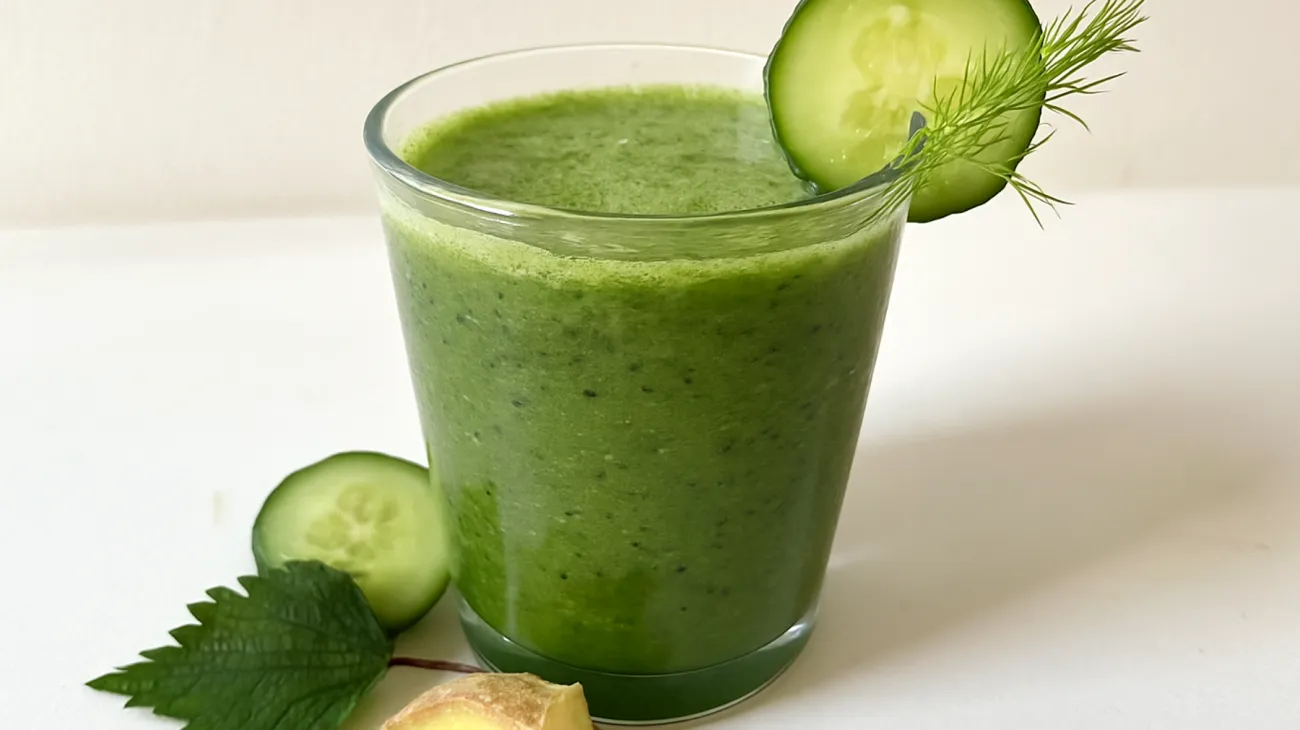 Fenchel-Gurken-Smoothie mit Ingwer und Brennnessel"